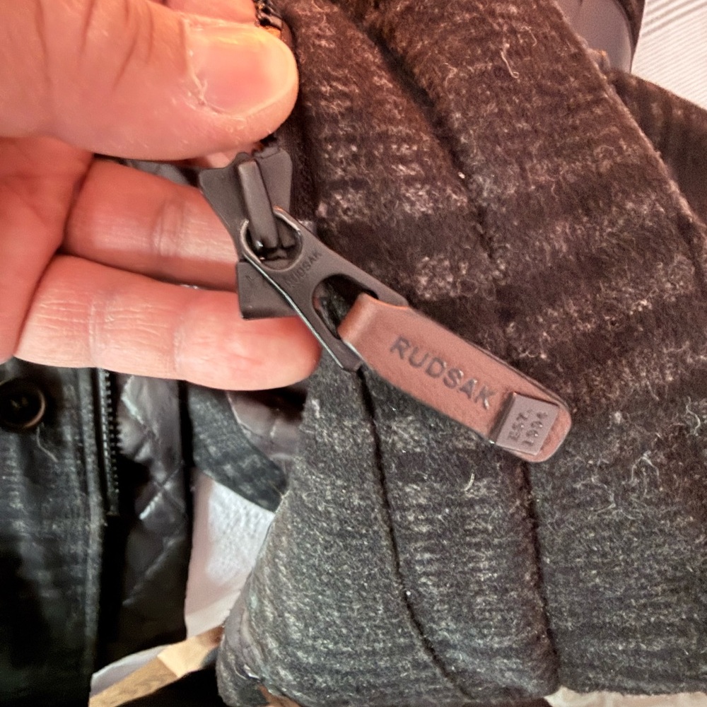 Rudsak Mens Black/charcoal Wool/Leather coat - Picture 15 of 15